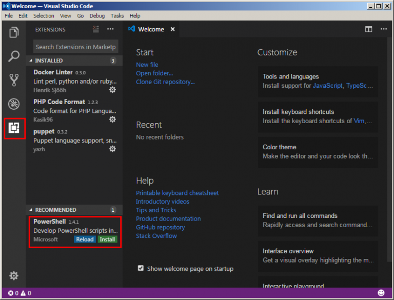 Настройка visual studio code для powershell